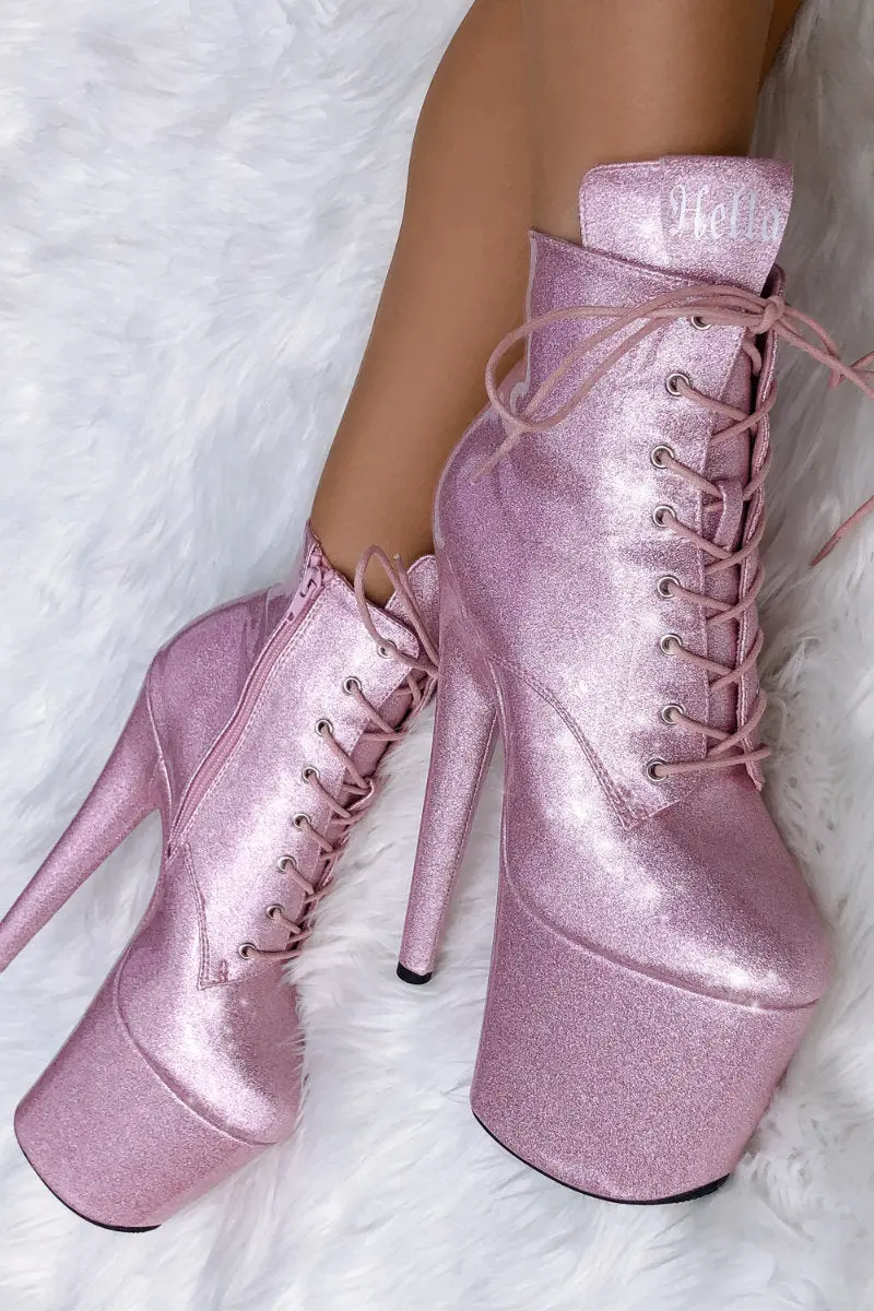 Hella Heels The Glitterati 8Inch Ankle Boots - Sugarbaby 3