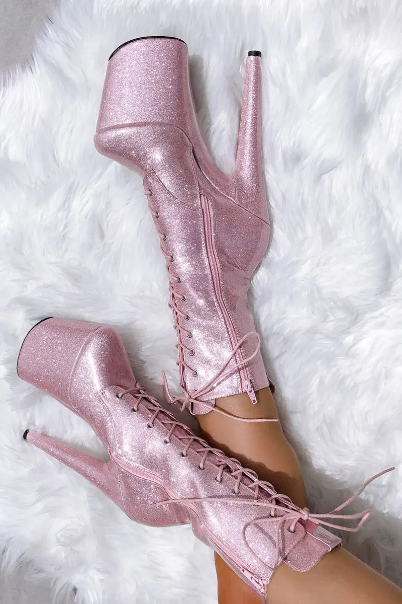 Hella Heels The Glitterati 8Inch Boots - Sugarbaby 5