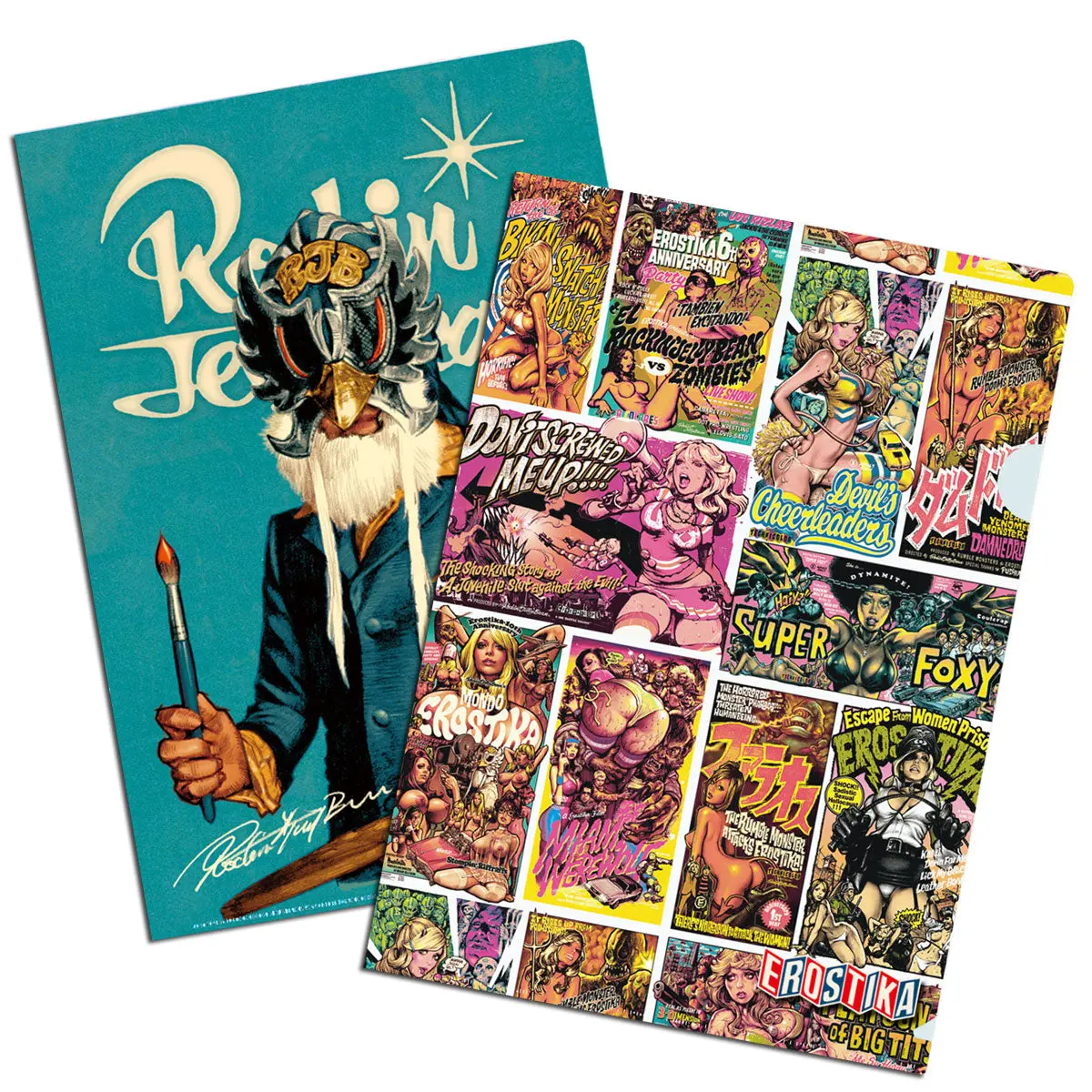 “Rockin’Jelly Bean” & “Decades Of Erostika” Clear File Set Of 2 1