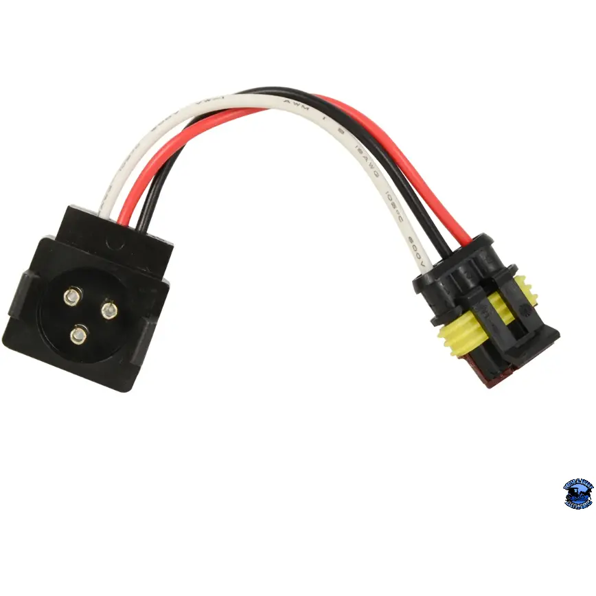Grand General 3-Pin Light Adapter Plug From Round 3-Pin To (Amp Straight 3-Pin) 88095 1