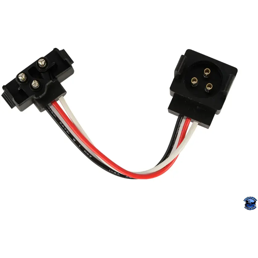 (3 Pin Round To 3 Pin Right Angle) Adapter Plug #88096 1
