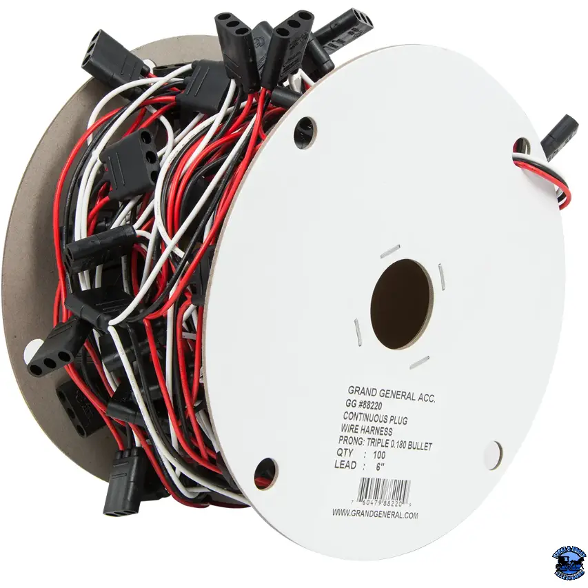 Grand General Continuous Triple Female Plug Wire Harness Roll (Choose Spacing) 1