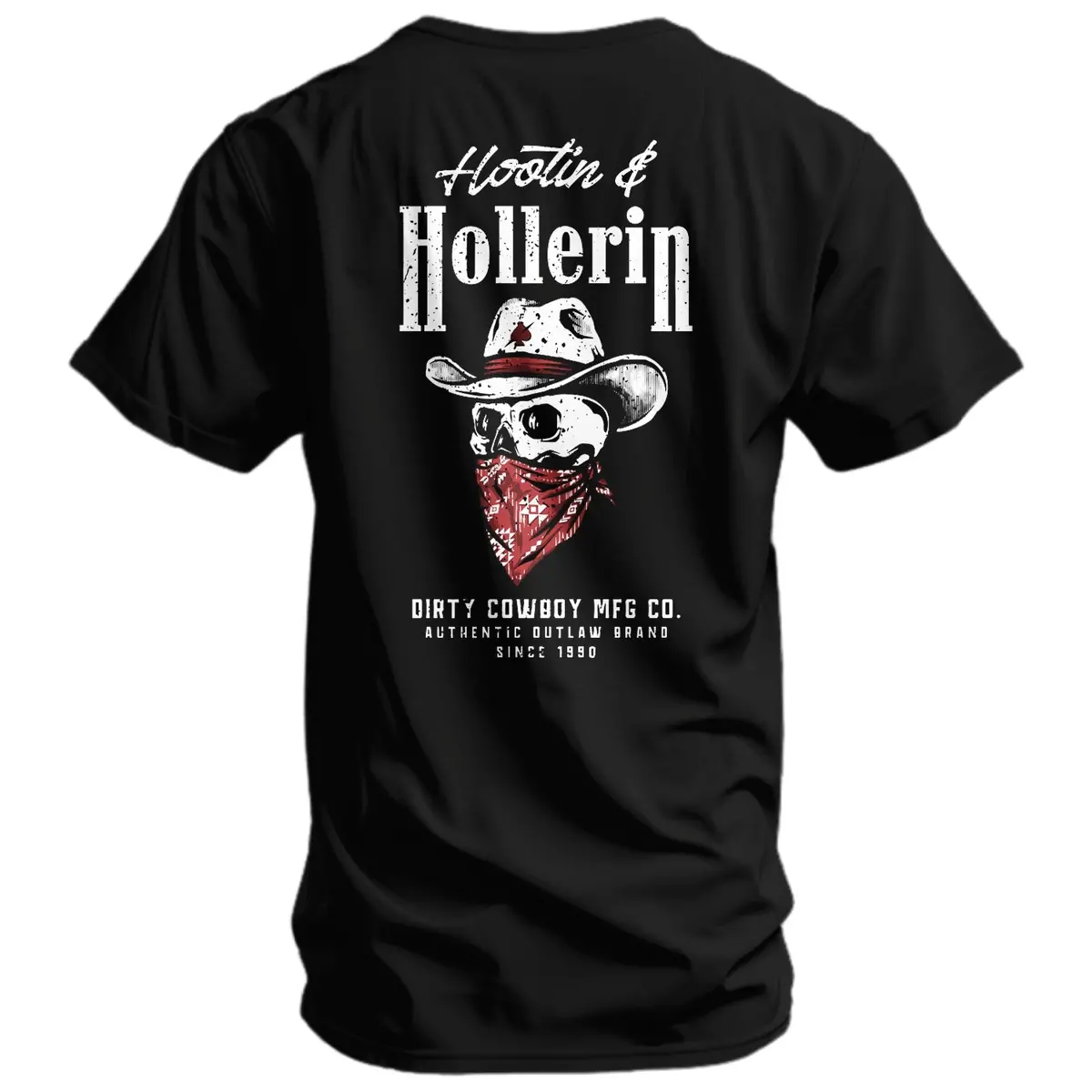 Hootin' And Hollern' Cowboy Skull Men's T-Shirt 1