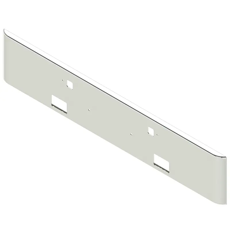 E-Hv-2010-06 18'' Pete 388/389/367 Rolled End Bumper W/Tow; Bolt & Fog Light Holes 1