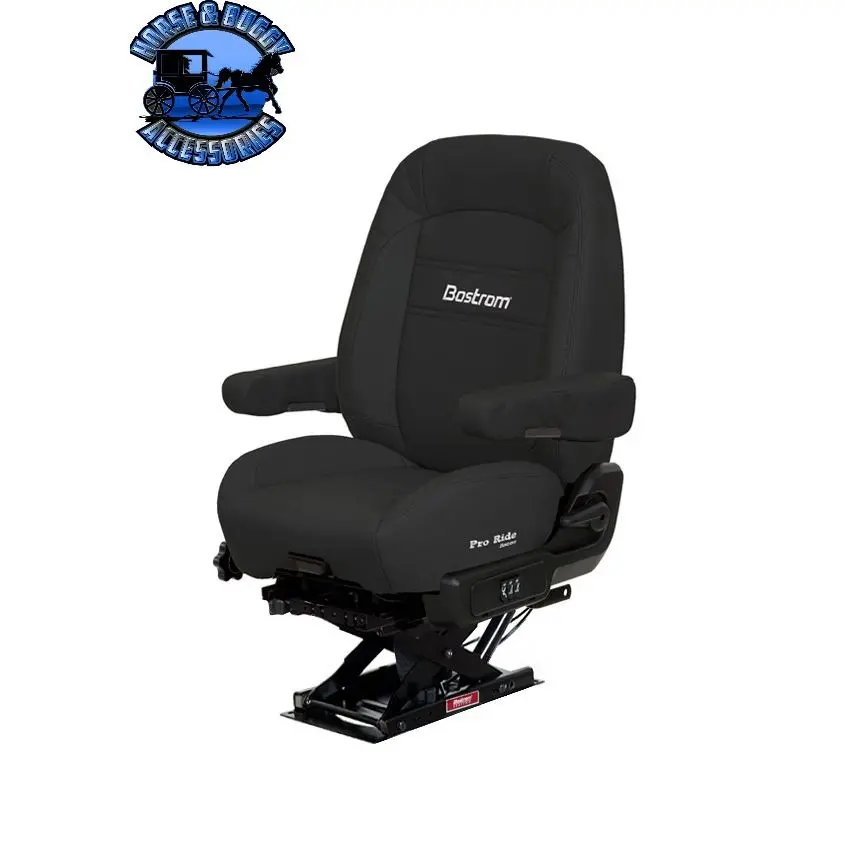 #8230001-900 Bostrom (Pro Ride) Truck Seat, Black Ultra-Leather, Lopro - 910, Dual 16" Armrests, Mid-Back 1