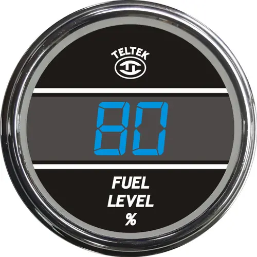 237.6K  2006 Newer Kenworth Fuel Level Gauge; Blue Display; Chrome Bezel 1