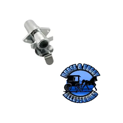 Up-98405 4-Pole Round M/Fm Chrome Metal Trailer Plug Connector, 1 Set. 1