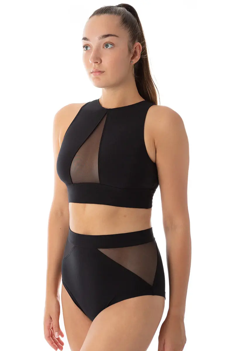 Dragonfly Rachel Sports Bra - Black Mesh 1