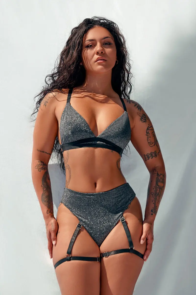 Cxix Cora Top - Black With Silver 1