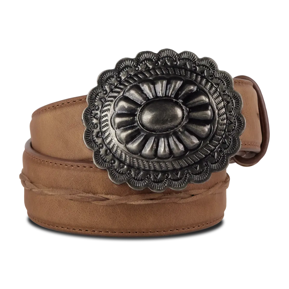 Woven 1.5" Braided Belt With Round Buckle - Desert Clay By Lane 1