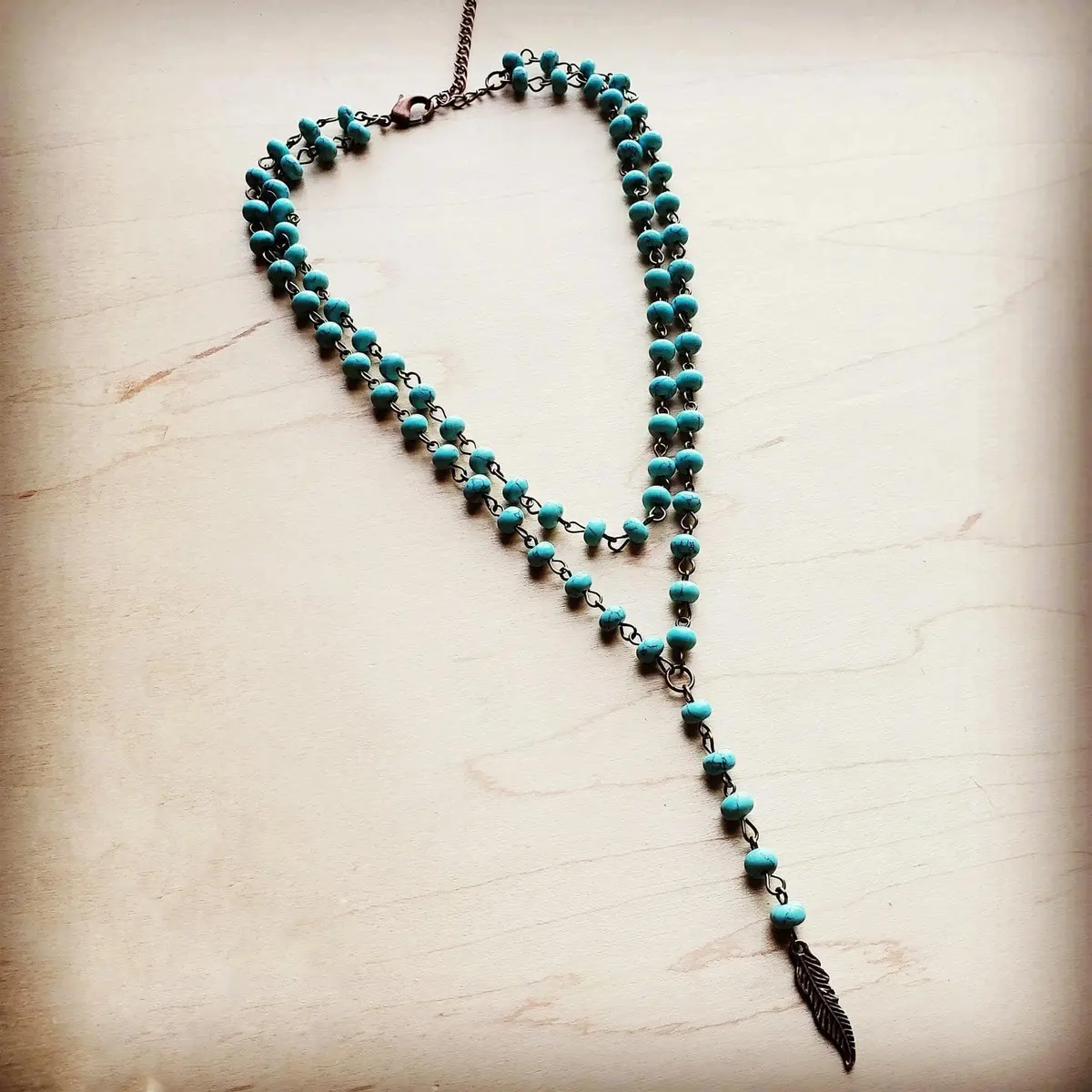 Double Strand Lariat Turquoise Necklace 1