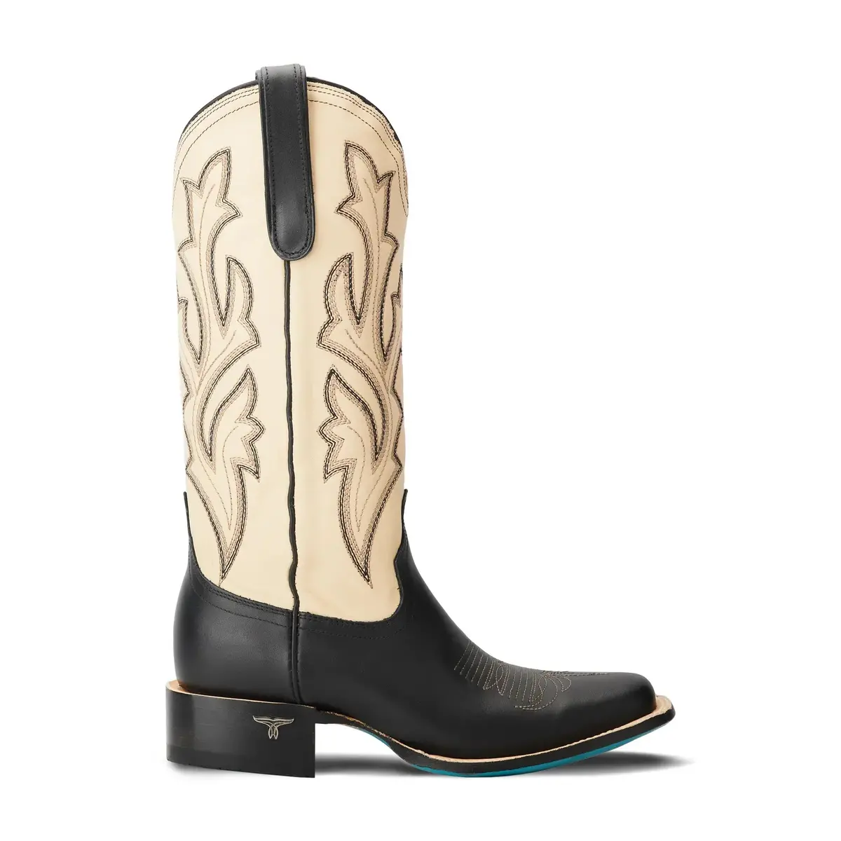 Classic Square Toe Boot - Jet Black & Pale Ivory By Lane | Bourbon Cowgirl 4