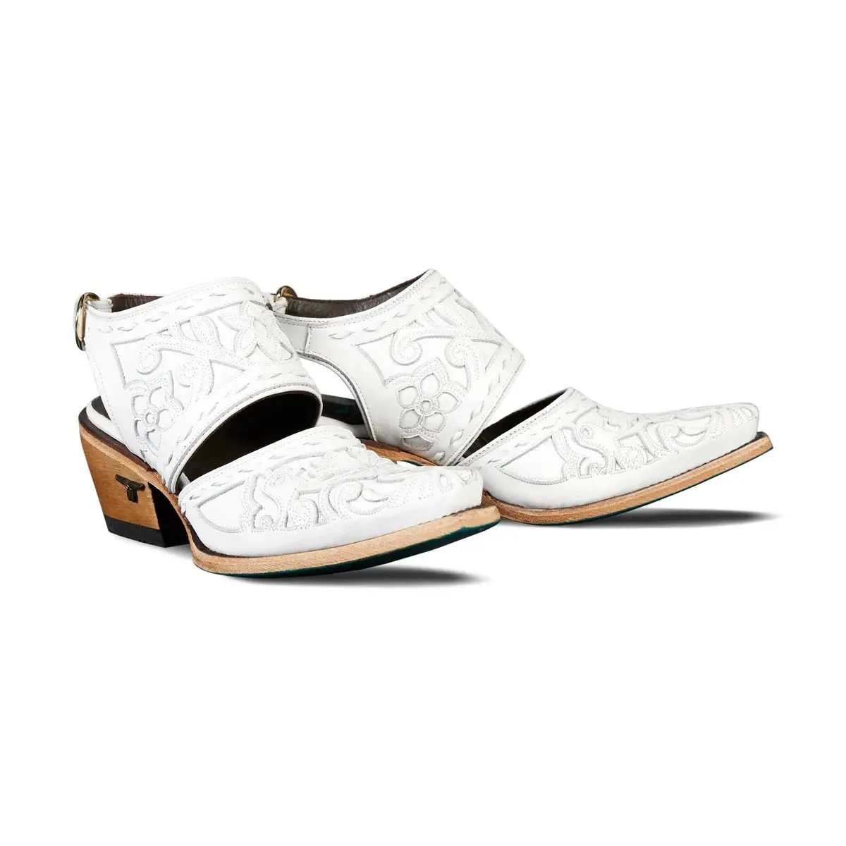 Robin Slingback Mule In Matte White By Lane  | Bourbon Cowgirl 1
