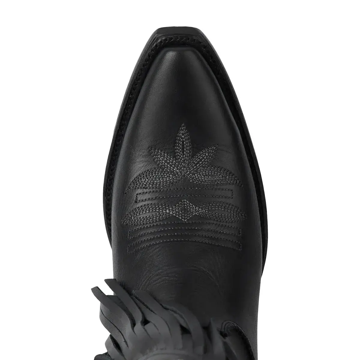 Senita Falls Jet Black Fringed Cowboy Boots By Lane | Bourbon Cowgirl 11