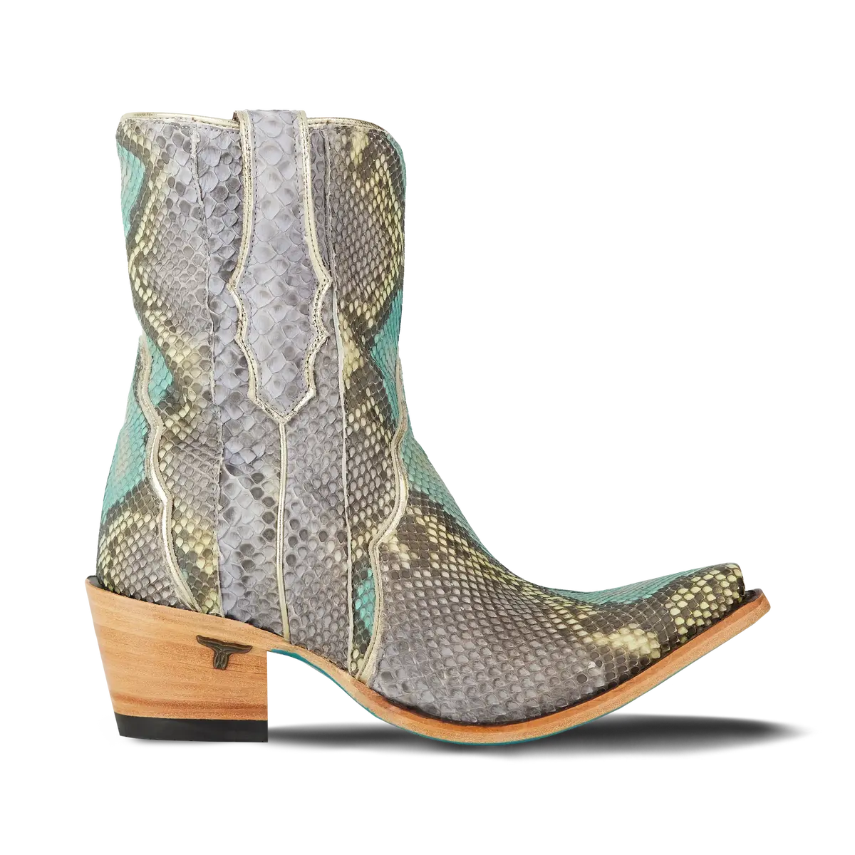 Vickson Exotic Bootie - Blue Watercolor By Lane | Bourbon Cowgirl 1