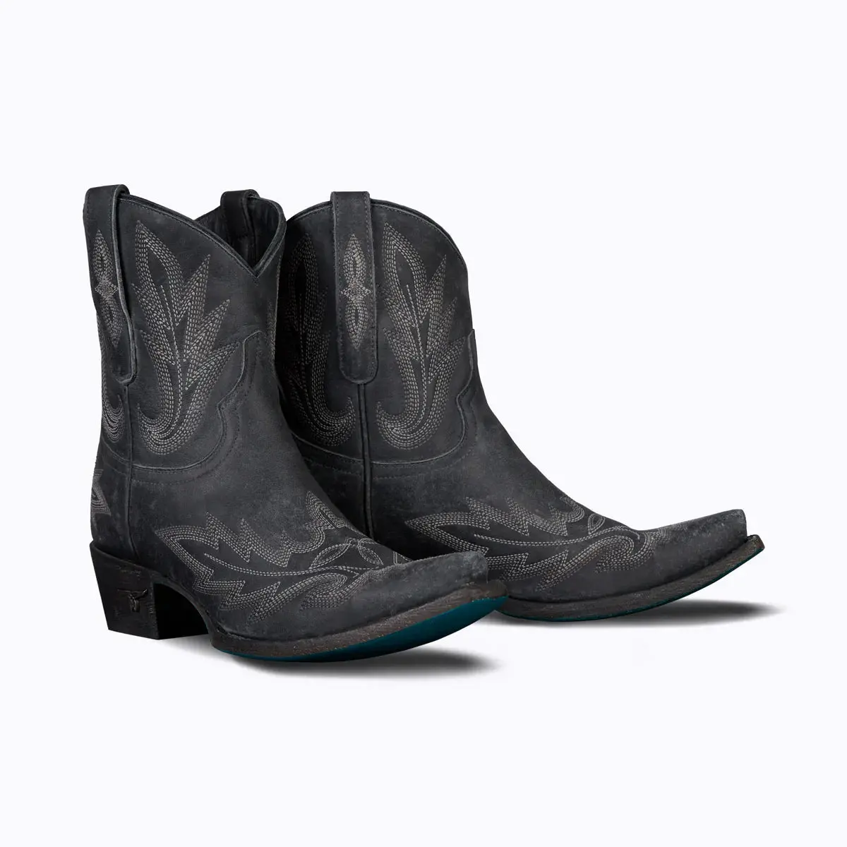 Lexington Bootie By Lane Boots, Distressed Black Cowgirl Boots| Bourbon Cowgirl 1