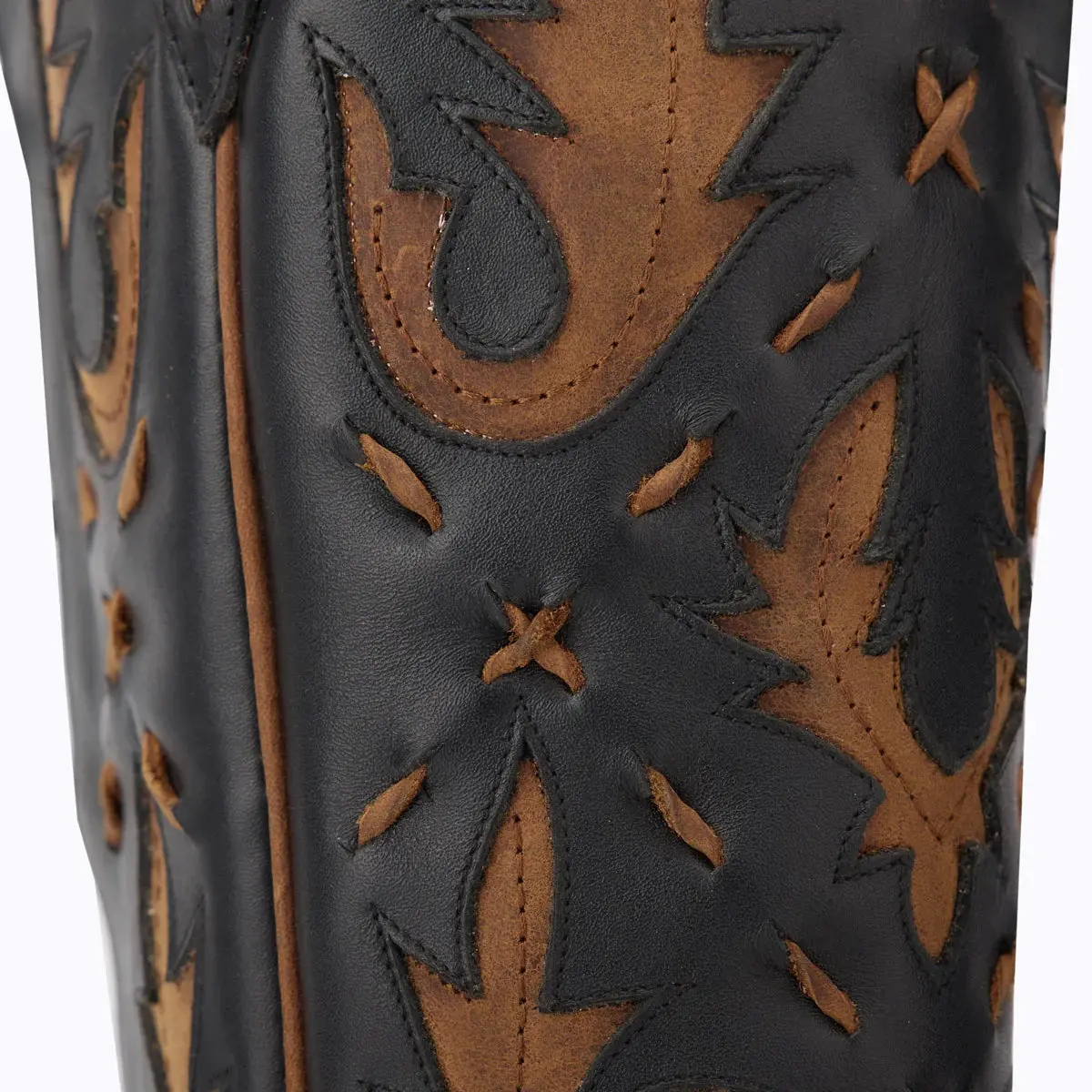 Reverie Knee High Tall Snip Toe Black & Brown Cowboy Boots| Bourbon Cowgirl 8