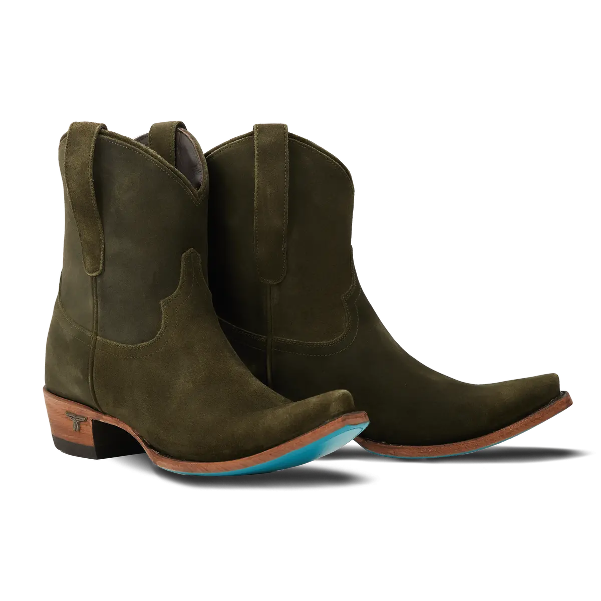 Emma Jane Bootie - Olive Suede 1