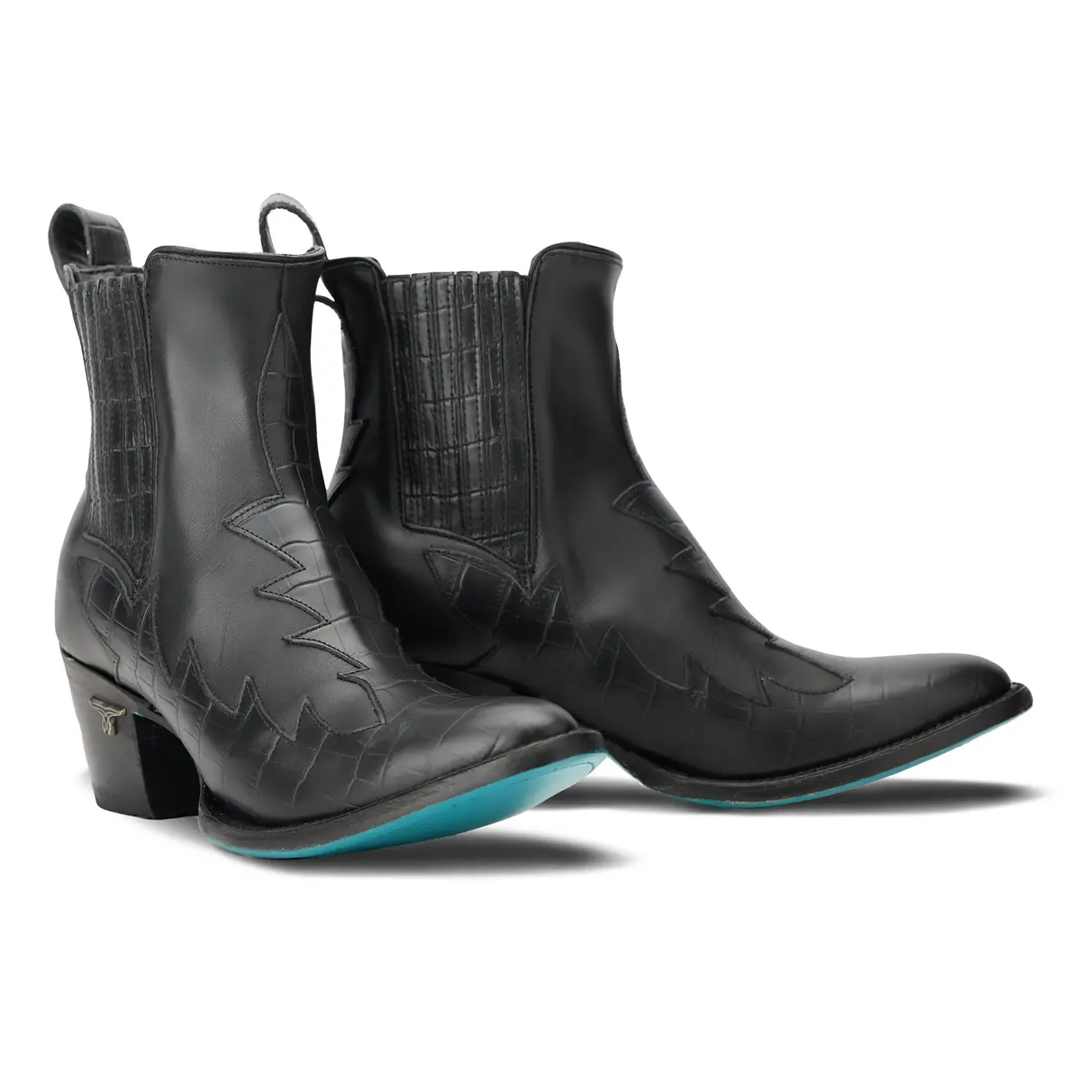 Western Chelsea Bootie By Lane Boots Black | Bourbon Cowgir 1