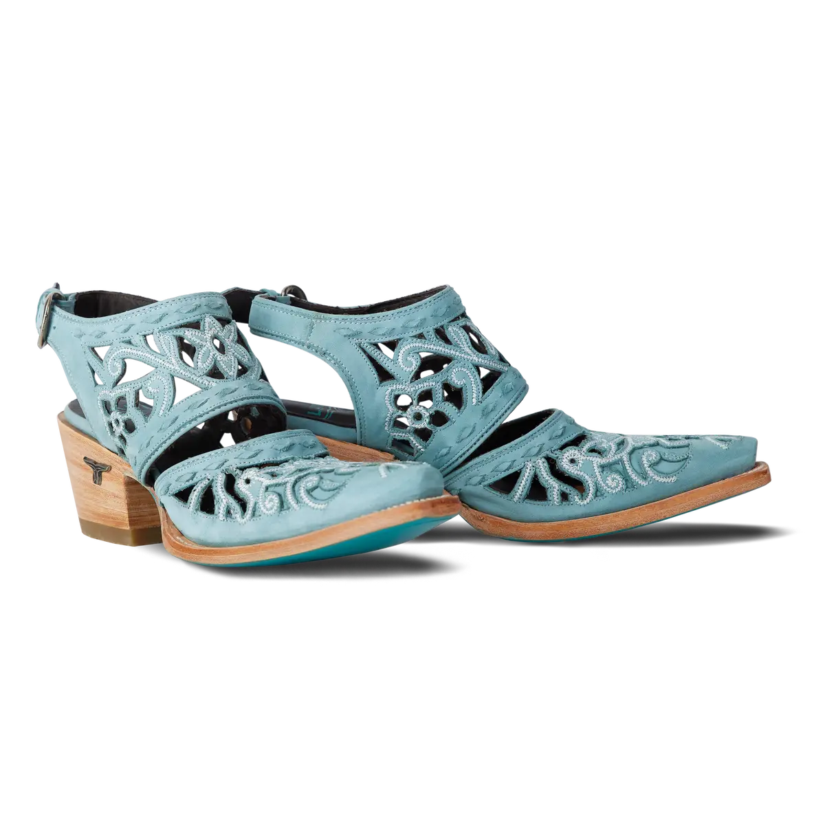 Robin Cut Out Slingback Mule - Powder Blue 1