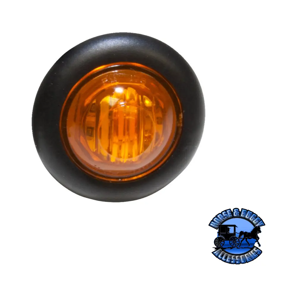 M181a-Bt2 3/4" Amber Led Marker/ Clearance, Pc-Rated, Round, W/ Two .180 Bullets, Bulk Pack 1