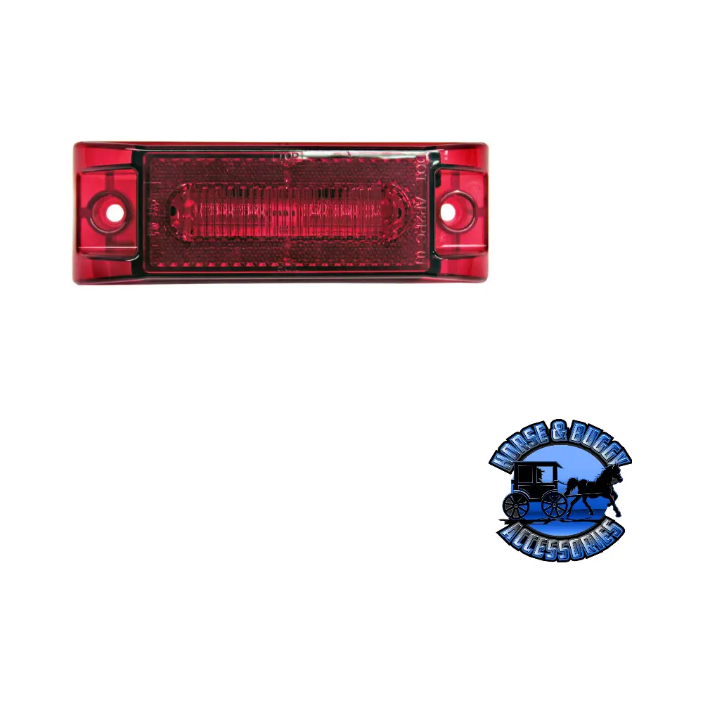 M353r 6"X2" Red Led Marker/ Clearance, Pc-Rated, Rectangular, W/ Auxiliary Function, Bulk Pack 1