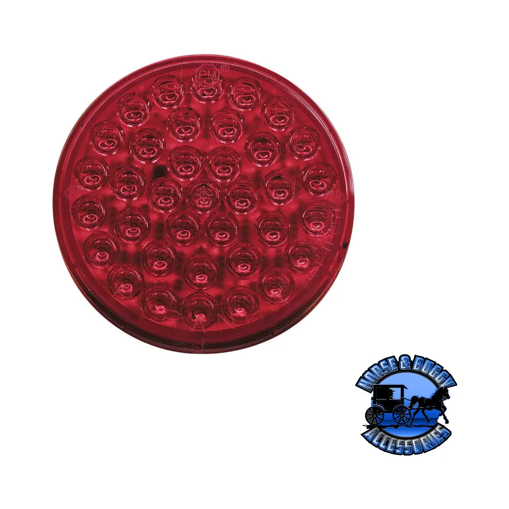M417r-P 4" Red Led Stop/Turn/Tail, Round, 36-Diodes, W/ Adapter, Bulk Pack 1