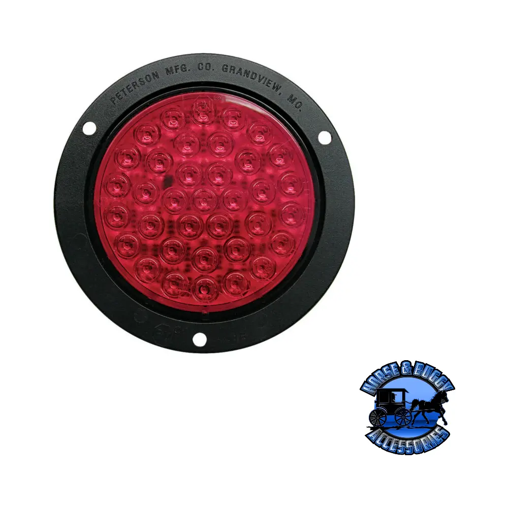 M418r-P 4" Red Led Stop/Turn/Tail, Round, 36 Diodes, W/ Flange & Adapter Plug, Bulk Pack 1