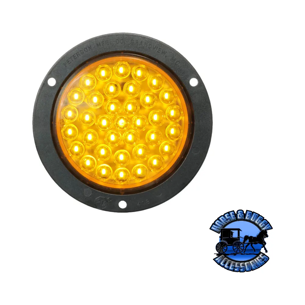 M418ta-P Piranha® Led 4″ Round Amber Rear Turn Signal Light, Flange Mount, Bulk Pack (Adapter Plug) 1