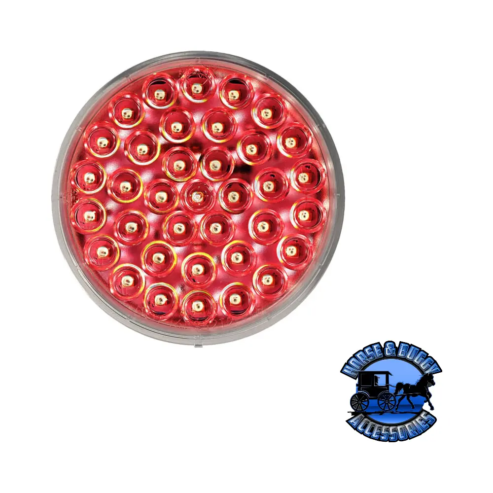 M817cr-36 4" Red Clear Lens Led Stop/Turn/Tail, Round, 36 Diode, Amp Housing, Bulk Pack 1