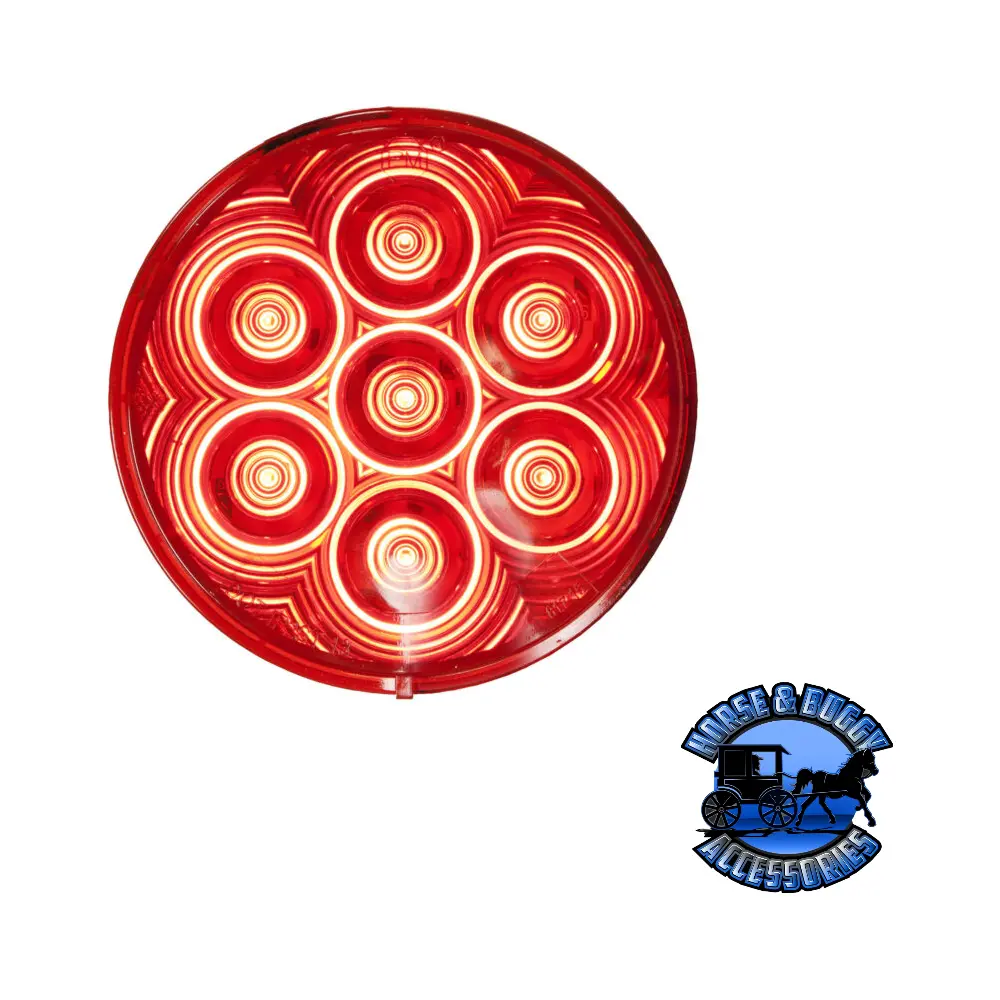 M817r-7 4" Red Led Stop/Turn/Tail, Round, Amp, Grommet-Mount, Bulk Pack 1