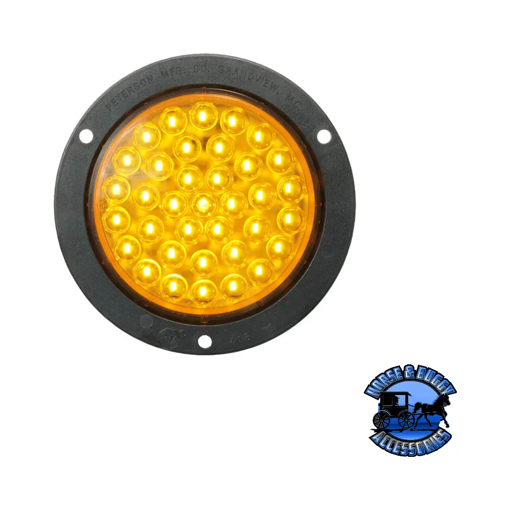 M818a-36 4" Amber Led Turn Signal, Front & Rear, Round, Amp, Flange-Mount 1