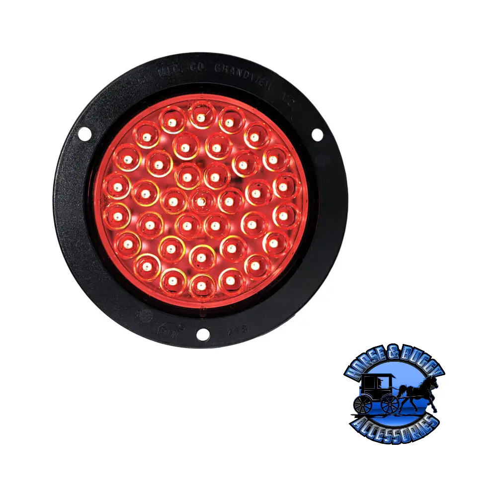 M818cr-36 4" Red Clear Lens Led Stop/Turn/Tail, Round, 36 Diode Amp Housing 1