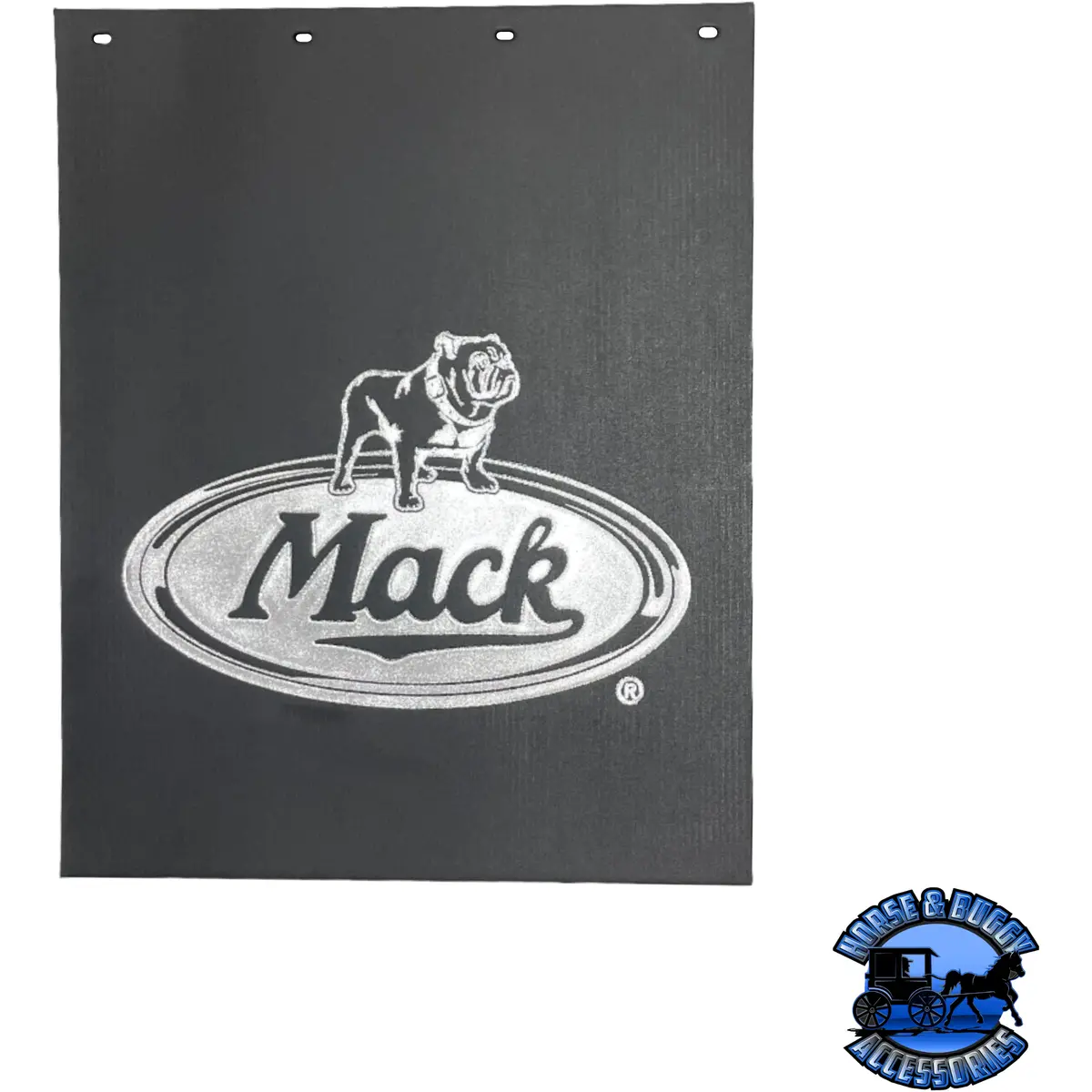 3/8'' Black Rubber Mudflap W/ Silver Mack Logo (Choose Side) (24'' X 30'') 2