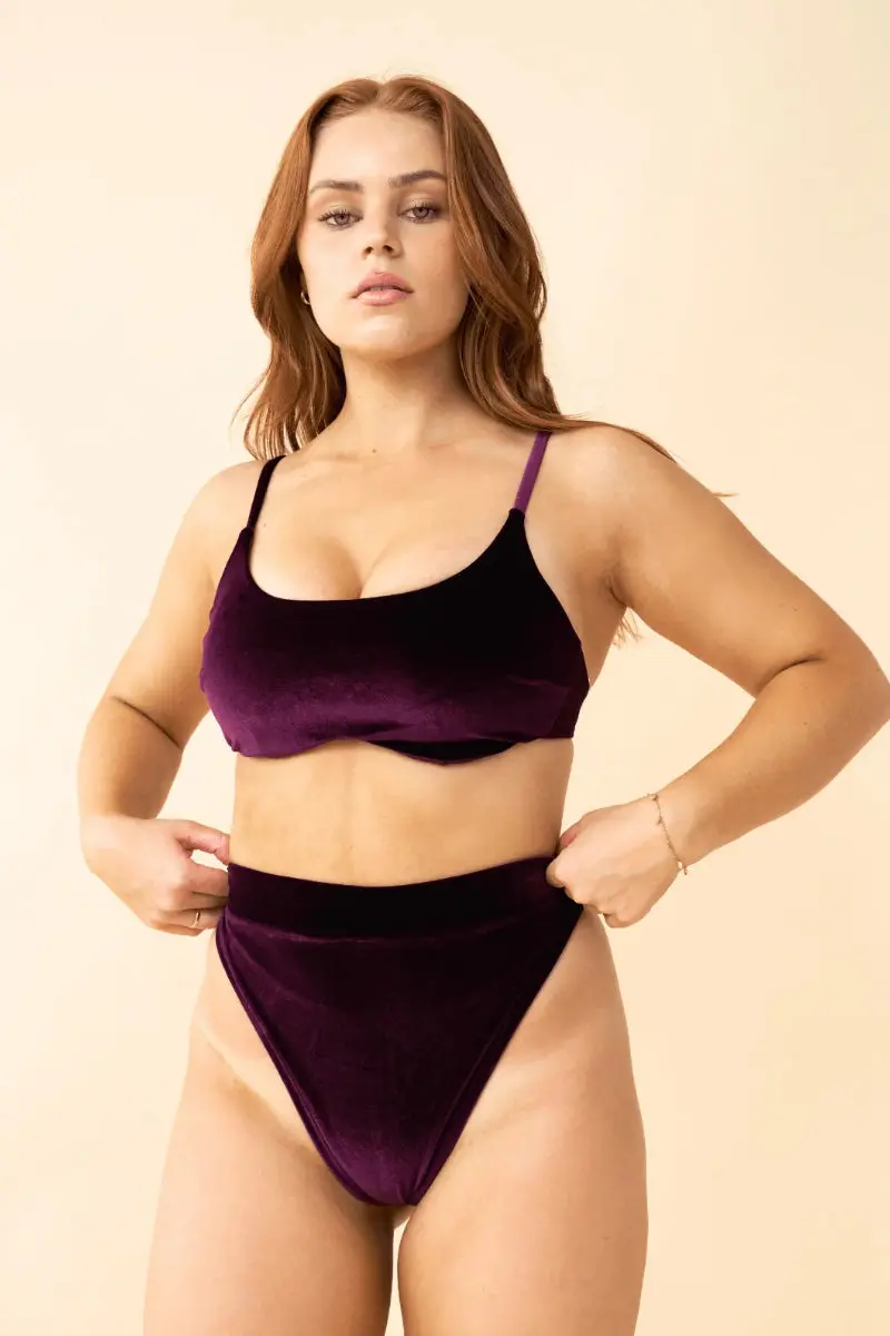 Lunalae High Cut Shorts  - Velvet Plum 1