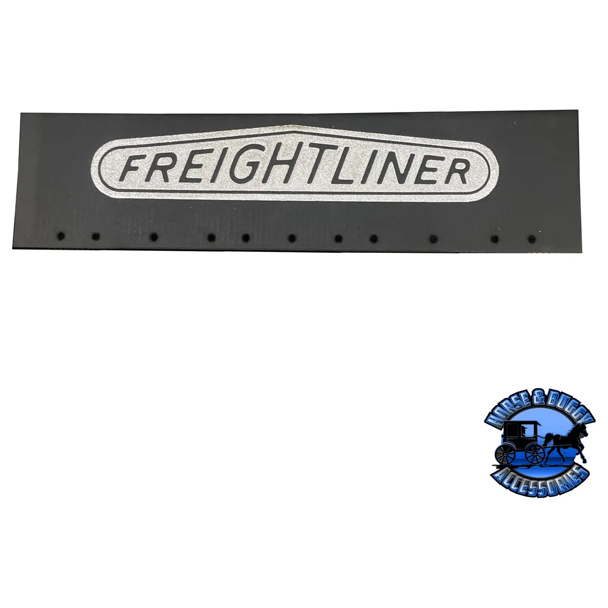 Mud-382406-141 Quarter Fender Black Mudflap W/ Chrome Freightliner Logo 1