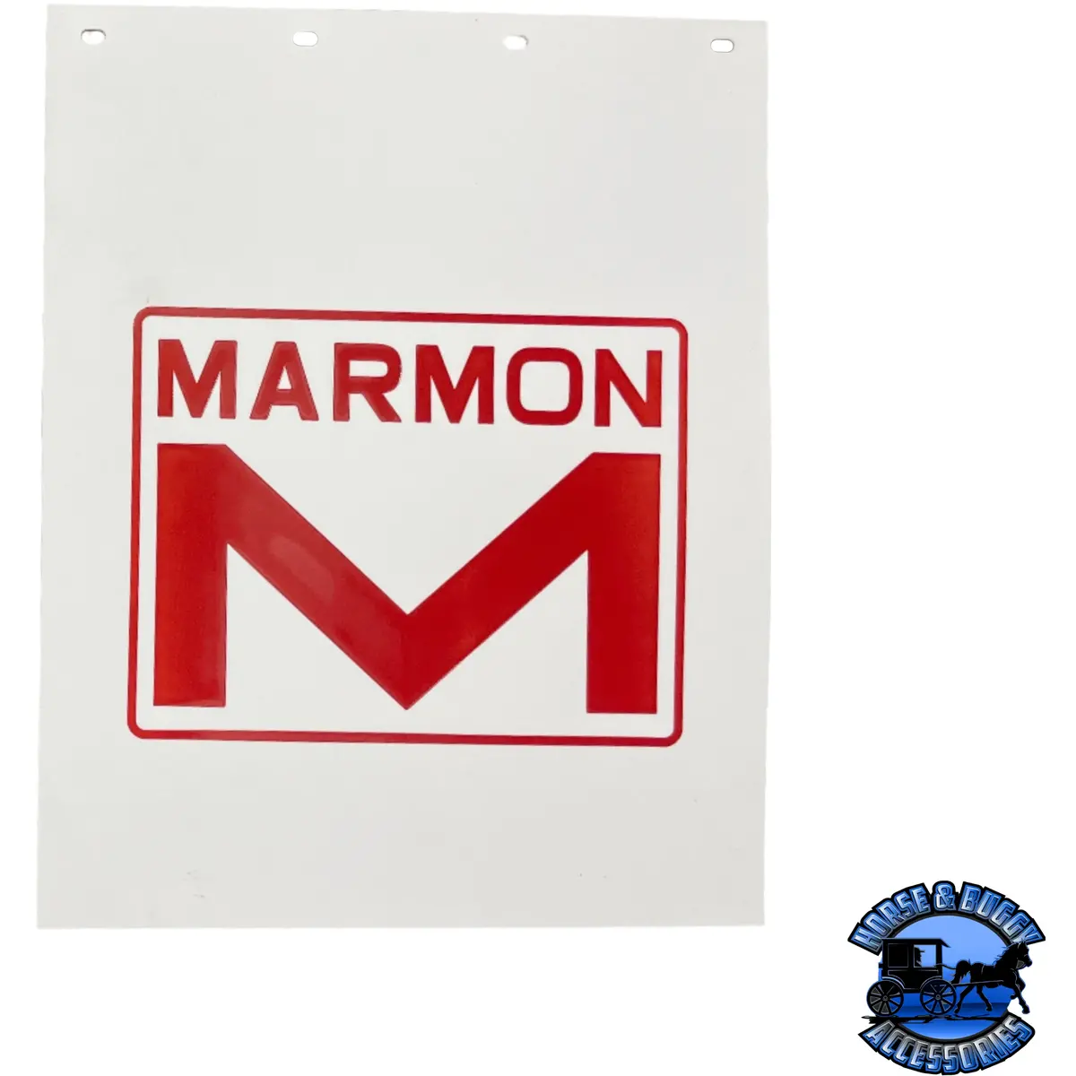 Mud-Marmon White/Red Marmon Plastic Mudflap 1