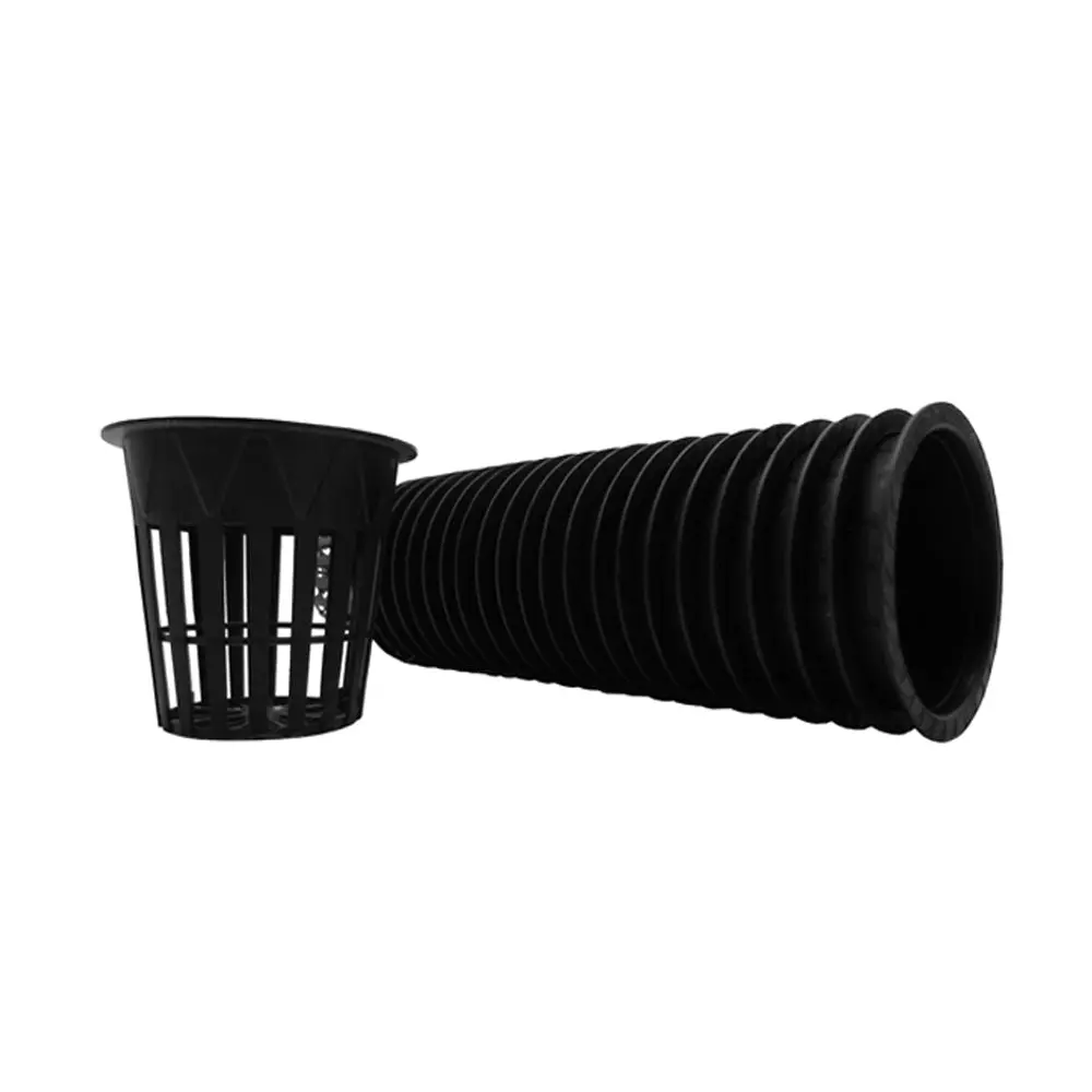 Viagrow Slotted Black Plastic Net Pots For Hydroponics And Soil Root Aeration And Drainage (Packs) 1