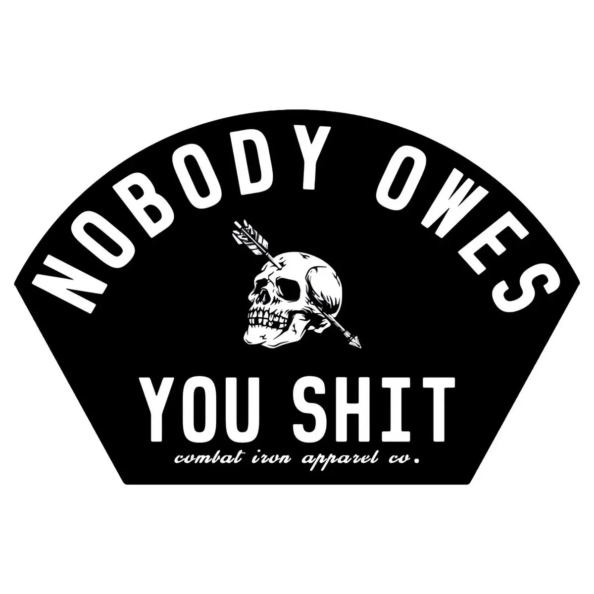 Nobody Owes You Shit Arched Skull Decal 1