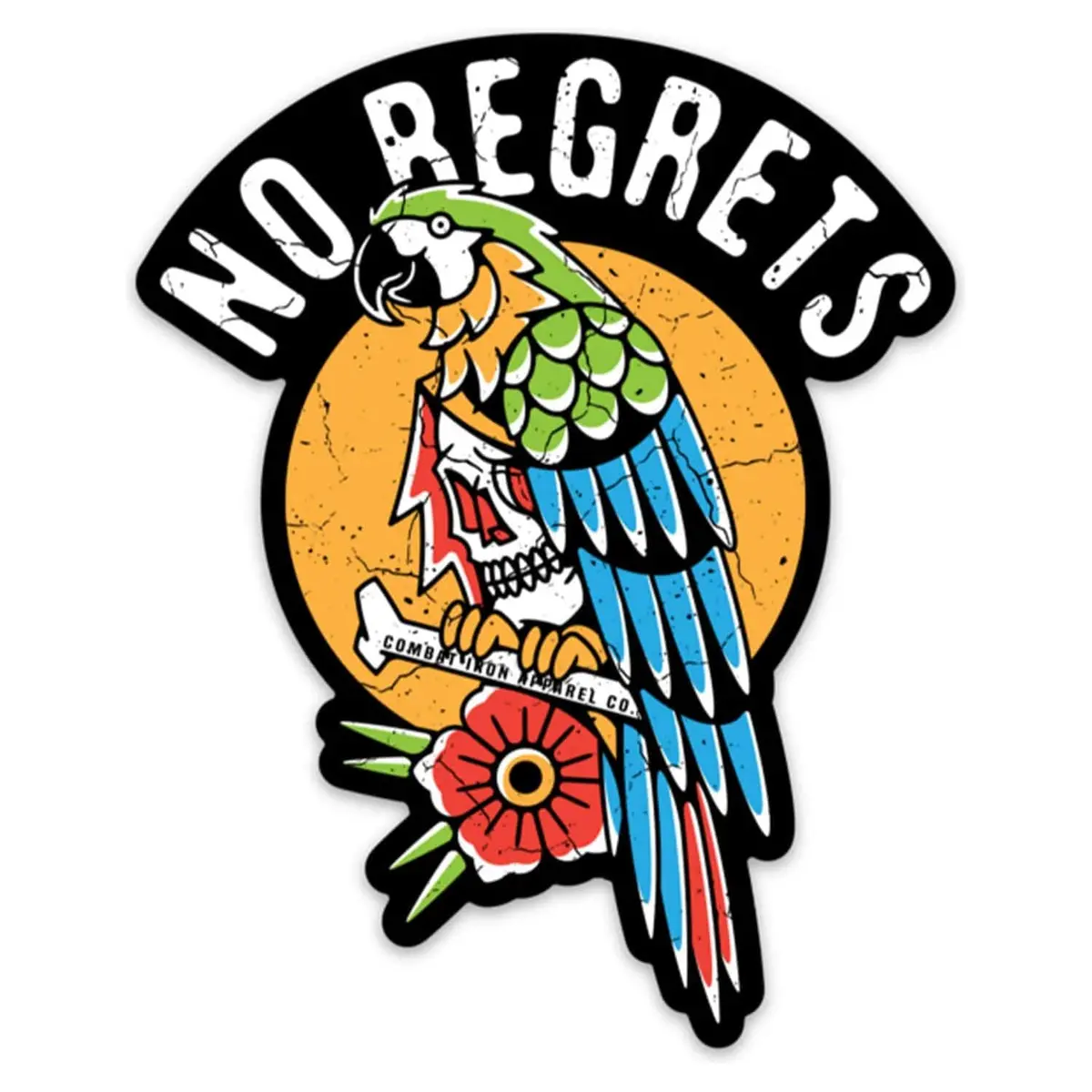 No Regrets Skull Decal 1