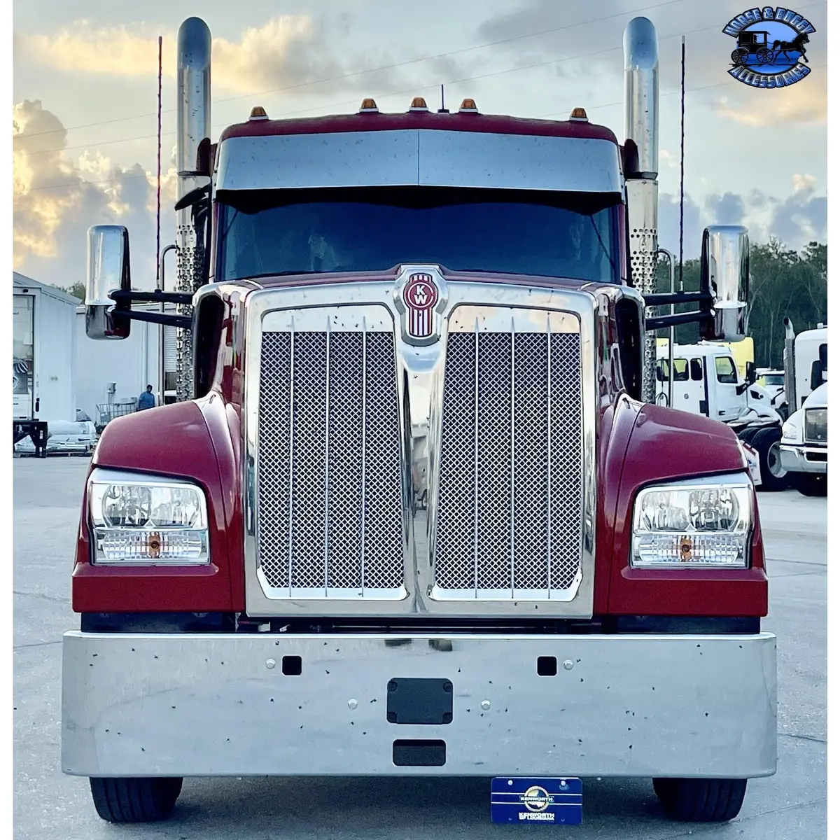 Rollin Low 12" Straight Visor 2.1M (Kenworth T680, T880, W990) (Peterbilt 567, 579, 589)  #3002 1