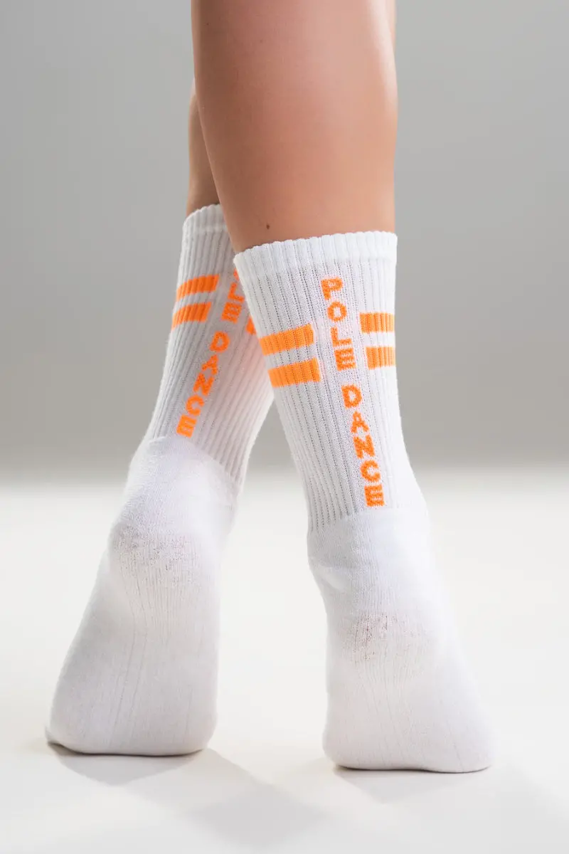Paradise Chick Supreme Pole Dance Socks - Neon Orange 1