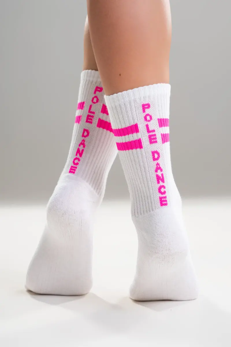 Paradise Chick Supreme Pole Dance Socks - Neon Pink 1