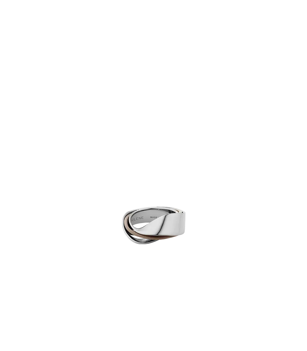 Ormé Ring - Silver In Rhodium With Taupe Leather 1