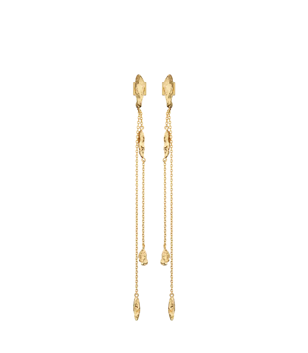 Eroz Chain Earrings - 24 Carat Gold-Gilded Edition 1