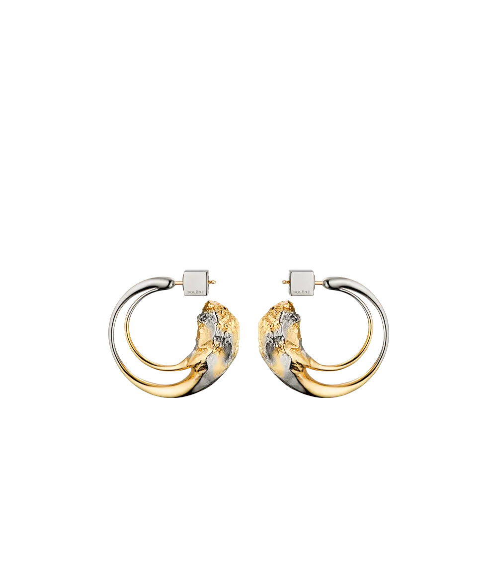 Eroz Hoop Earrings - Duo Palladium With 24 Carat Gold Plating 1
