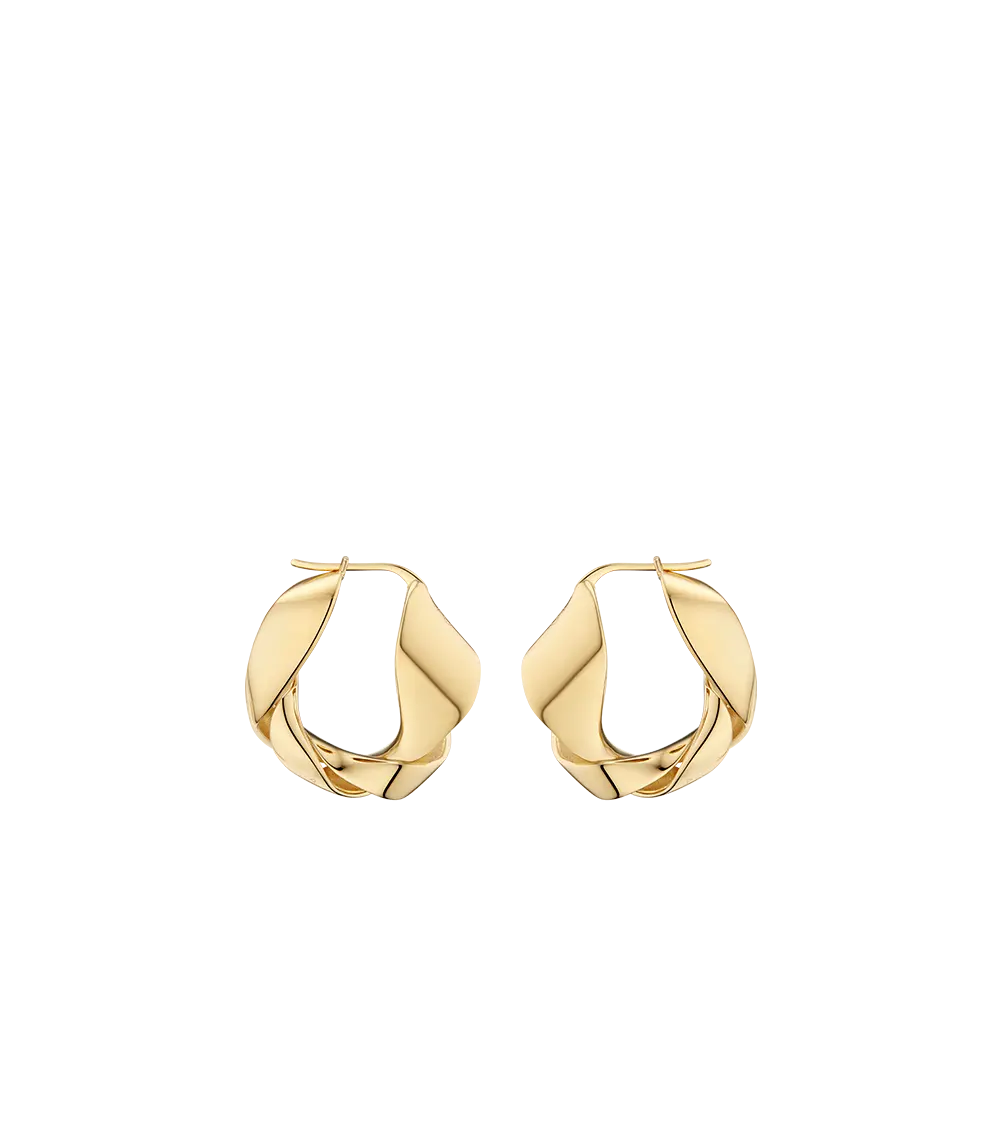 Éole Wavy Hoop Earrings - 24 Carat Gold-Gilded 1