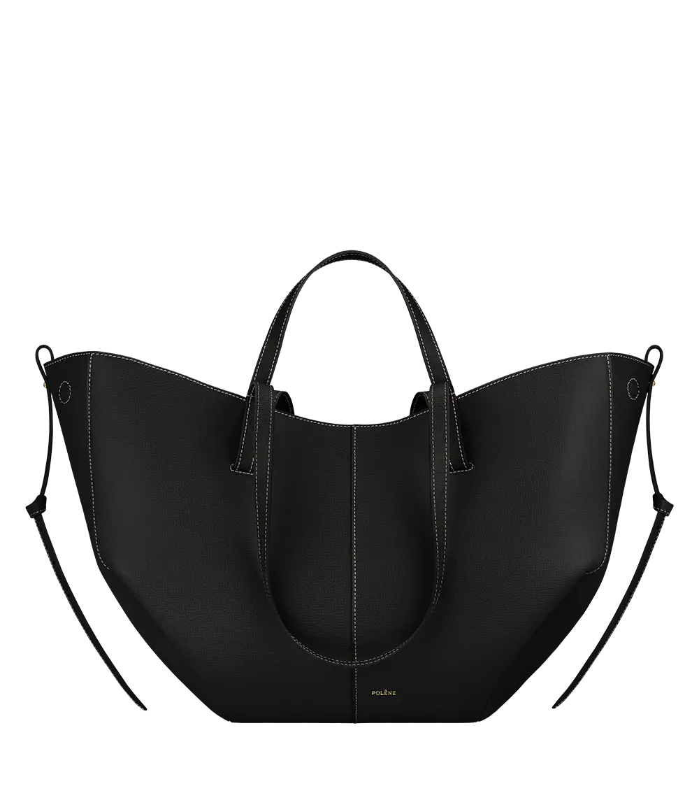 Cyme - Textured Black With Ecru Stitching 1