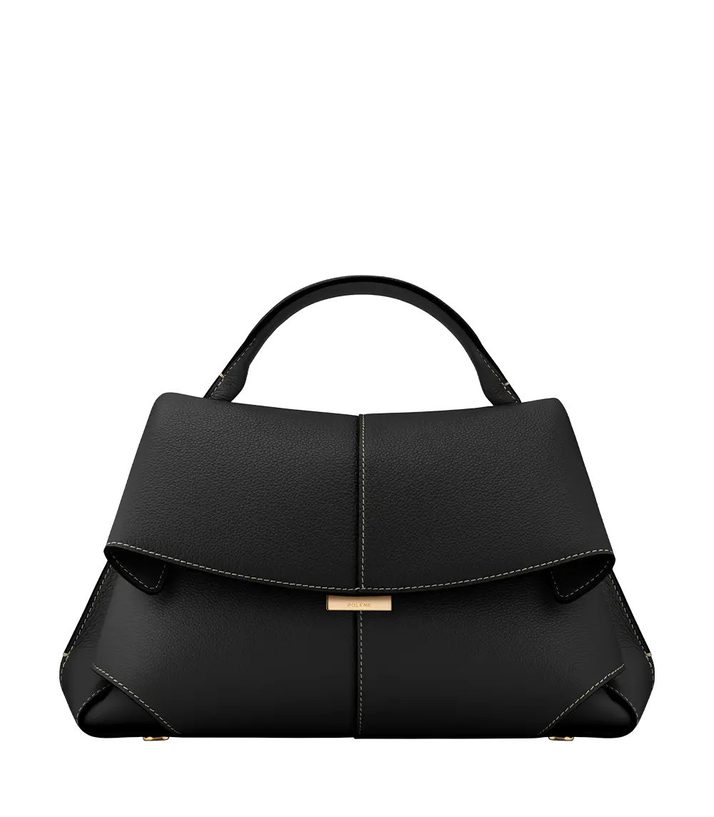 Mokki - Textured Black With Ecru Stitching 1