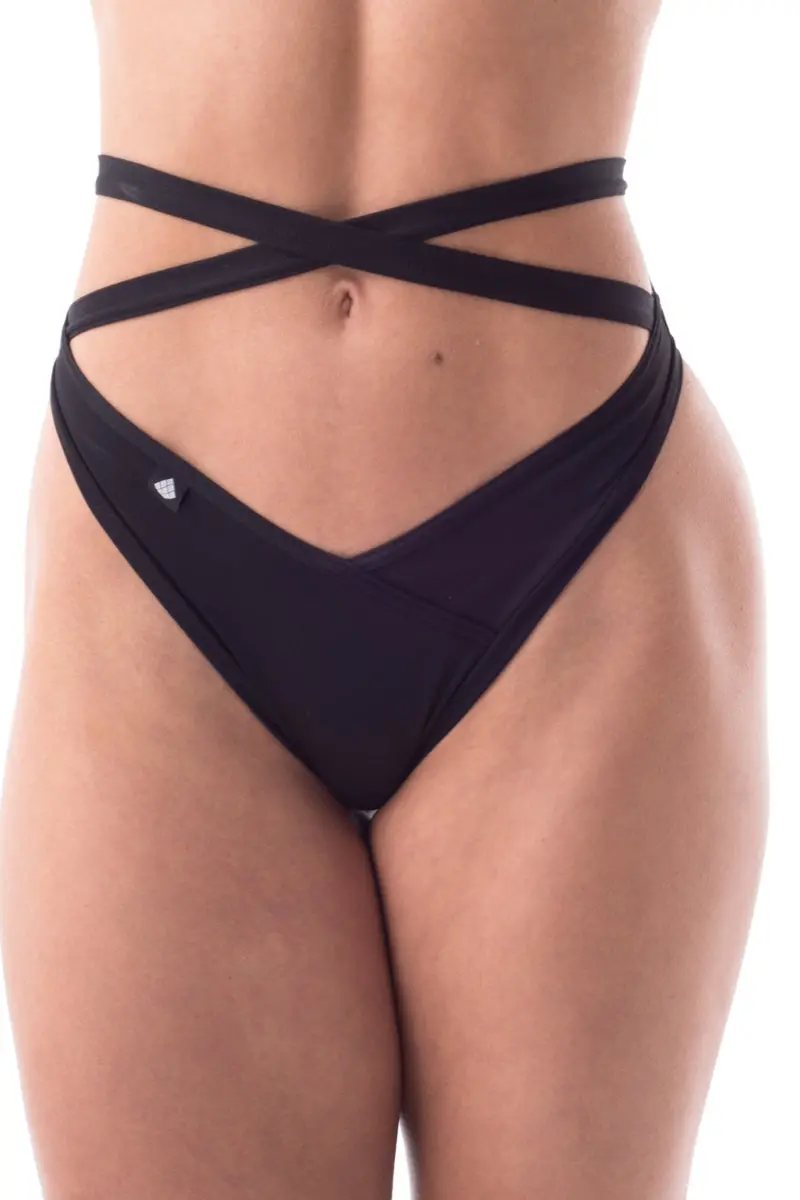 Poledancerka Cross Wrap Shorts - Black 1